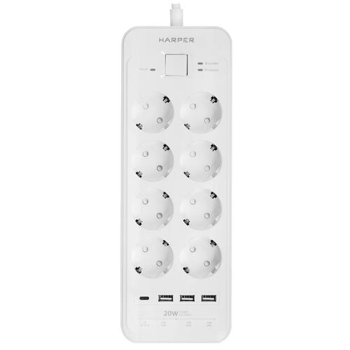 Купить Сетевой фильтр Harper UCH-650 белый  5362780. Характеристики, отзывы и цены в Донецке