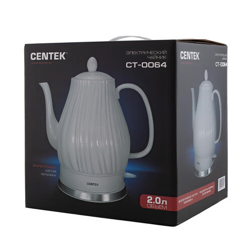 Купить Электрочайник Centek CT-0064 белый  8171941. Характеристики, отзывы и цены в Донецке