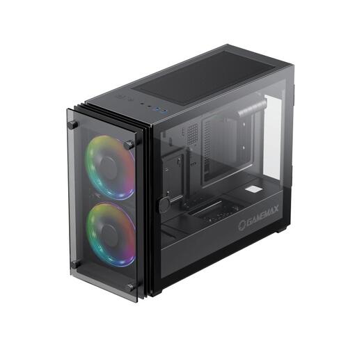 Купить Корпус GameMax Stratos ITX [StarLightFRGBBK] черный  5370886. Характеристики, отзывы и цены в Донецке