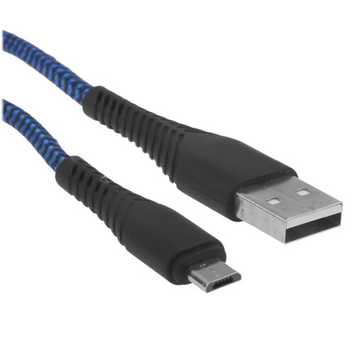 Купить Кабель круглый BoraSCO micro USB - USB 2.0 Type-A синий 1 м  5614069. Характеристики, отзывы и цены в Донецке