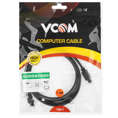 Купить Кабель оптический  VCOM ODT Toslink - ODT Toslink черный  5602533. Характеристики, отзывы и цены в Донецке