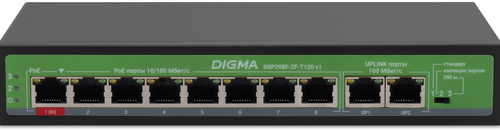 Купить Коммутатор Digma DSP208F-2F-T120  9156498. Характеристики, отзывы и цены в Донецке