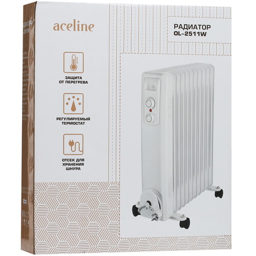 Купить Масляный обогреватель Aceline OL-2511W белый  5409033. Характеристики, отзывы и цены в Донецке