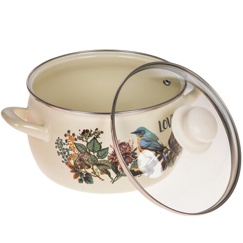 Купить Кастрюля METROT Певчая птичка 383710 4.2 л 20 см бежевый  9211040. Характеристики, отзывы и цены в Донецке