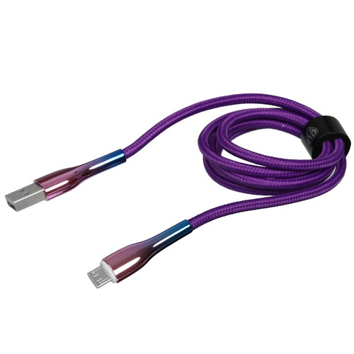 Купить Кабель круглый BY micro USB - USB 2.0 Type-A фиолетовый 1 м  5482113. Характеристики, отзывы и цены в Донецке