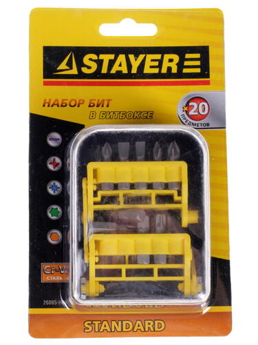 Купить Набор бит STAYER STANDARD 26085-H20  6615687. Характеристики, отзывы и цены в Донецке