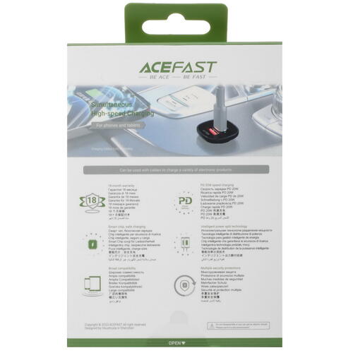 Купить Автомобильное ЗУ ACEFAST B1 черный  5415430. Характеристики, отзывы и цены в Донецке
