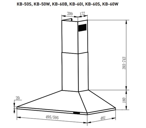 Купить Вытяжка каминная Oasis KB-50W белый  8166168. Характеристики, отзывы и цены в Донецке