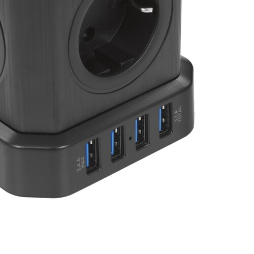 Купить Сетевой фильтр Cablexpert TWR-5-U4-B-2 черный  9176872. Характеристики, отзывы и цены в Донецке