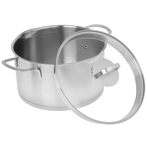 Купить Кастрюля OneTwo Amber O3SC069 6 л 24 см серебристый  1373329. Характеристики, отзывы и цены в Донецке