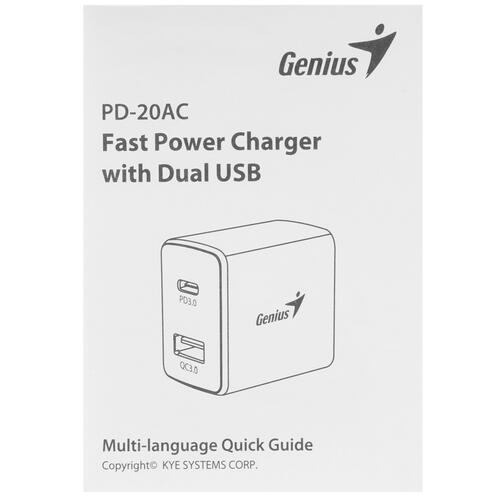 Купить Сетевое зарядное устройство Genius PD-20AC белый  5454728. Характеристики, отзывы и цены в Донецке