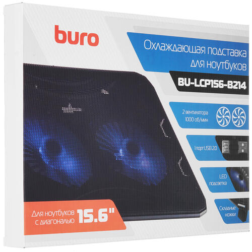 Купить Охлаждающая подставка Buro BU-LCP156-B214 черный  4852690. Характеристики, отзывы и цены в Донецке