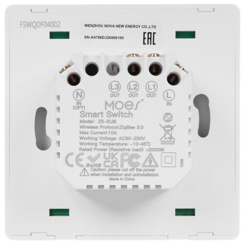 Купить Умный выключатель MOES ZigBee 2 Gang Smart Push Button Light Switch  5608703. Характеристики, отзывы и цены в Донецке