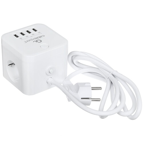 Купить Сетевой фильтр Cablexpert CUBE-3-U4-W-1.5 белый  9154788. Характеристики, отзывы и цены в Донецке