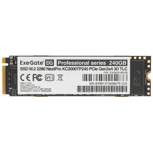 Купить 240 ГБ M.2 NVMe накопитель ExeGate NextPro KC2000TP240 [EX282318RUS]  9921106. Характеристики, отзывы и цены в Донецке