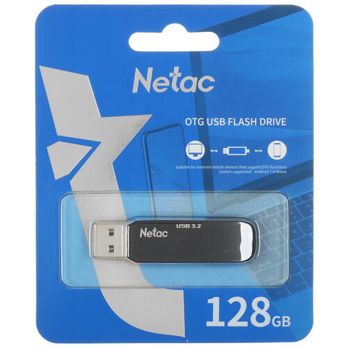 Купить Память OTG USB Flash 128 ГБ Netac US11 [NT03US11C-128G-32BK]  5440738. Характеристики, отзывы и цены в Донецке