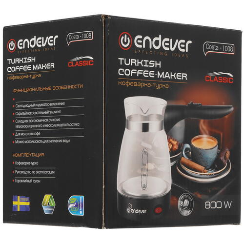 Купить Электрическая турка Endever Costa-1008 черный  9014971. Характеристики, отзывы и цены в Донецке