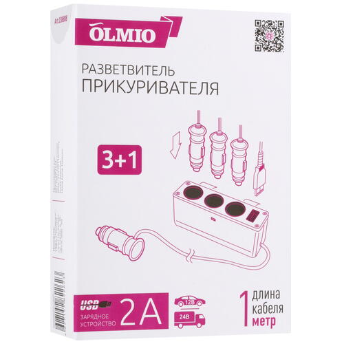 Купить Разветвитель автоприкуривателя OLMIO CC-04  1385493. Характеристики, отзывы и цены в Донецке