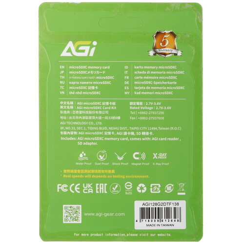 Купить Карта памяти AGI TF138 microSDXC 128 ГБ  5471006. Характеристики, отзывы и цены в Донецке