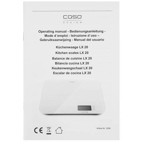 Купить Кухонные весы CASO LX 20 белый  9908375. Характеристики, отзывы и цены в Донецке