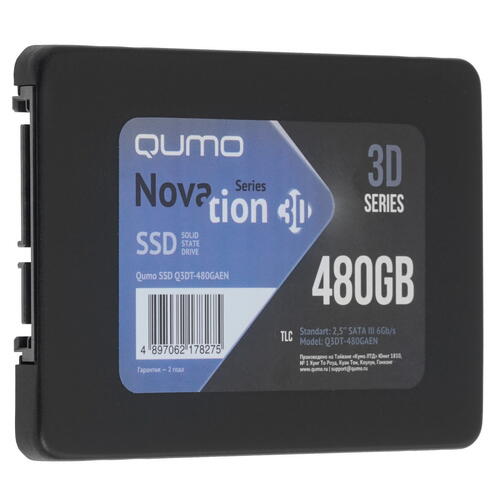 Купить 480 ГБ 2.5" SATA накопитель QUMO Novation 3D [Q3DT-480GAEN]  1300547. Характеристики, отзывы и цены в Донецке