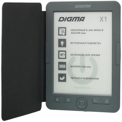 Купить 6" Электронная книга Digma X1 серый + чехол  5347900. Характеристики, отзывы и цены в Донецке