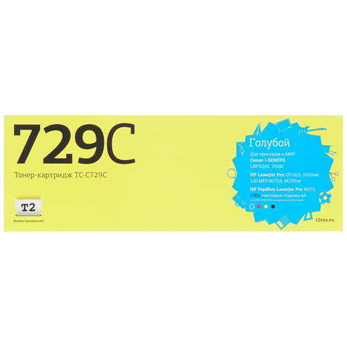 Купить Картридж лазерный T2 TC-C729C голубой, с чипом  1070994. Характеристики, отзывы и цены в Донецке