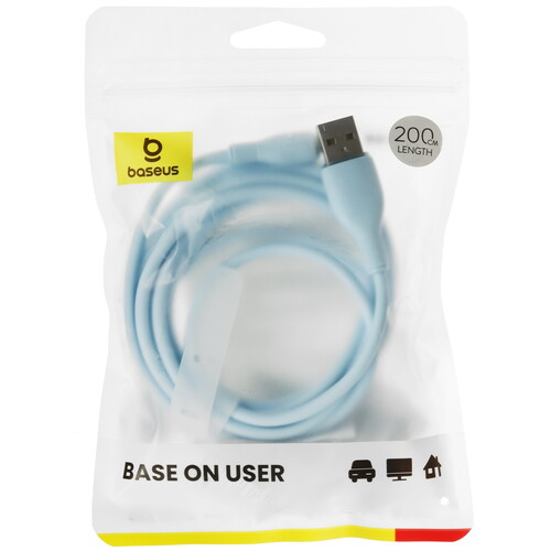 Купить Кабель круглый Baseus Lightning 8-pin - USB 2.0 Type-A голубой 2 м  9260743. Характеристики, отзывы и цены в Донецке
