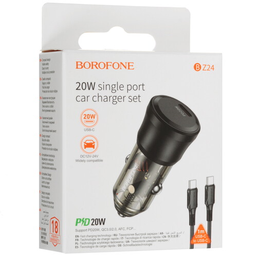 Купить Автомобильное ЗУ Borofone BZ24 прозрачный  9244274. Характеристики, отзывы и цены в Донецке