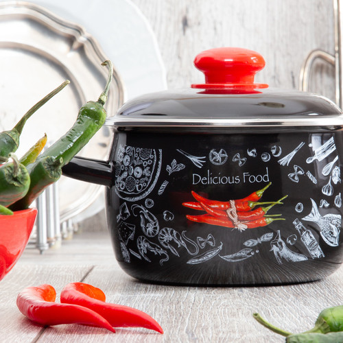 Купить Кастрюля TM Appetite Chilli 1МС181Р 3 л 18 см черный  4762952. Характеристики, отзывы и цены в Донецке