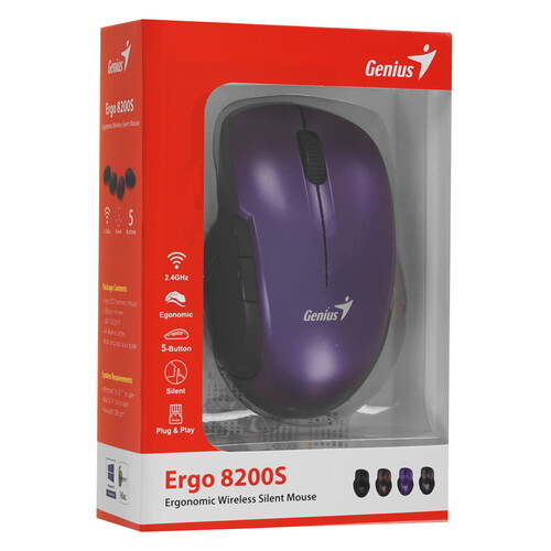 Купить Мышь беспроводная Genius Ergo 8200S  9140250. Характеристики, отзывы и цены в Донецке