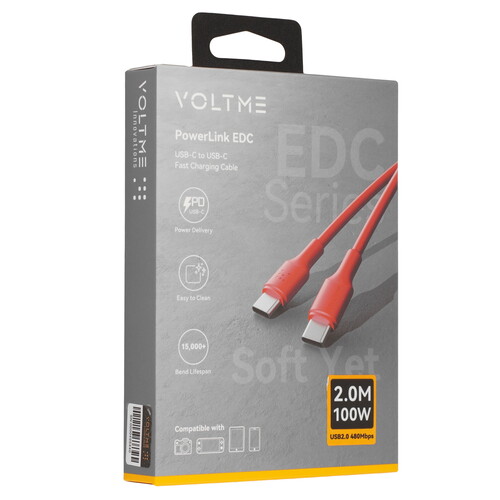 Купить Кабель круглый VOLTME USB Type-C - USB Type-C красный 2 м  9210889. Характеристики, отзывы и цены в Донецке