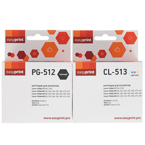 Купить Набор картриджей EasyPrint PG-512/CL513 многоцветный, черный  9115249. Характеристики, отзывы и цены в Донецке