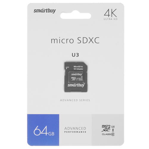 Купить Карта памяти Smartbuy Advanced microSDXC 64 ГБ [SB64GBSDU1A-AD]  4817573. Характеристики, отзывы и цены в Донецке