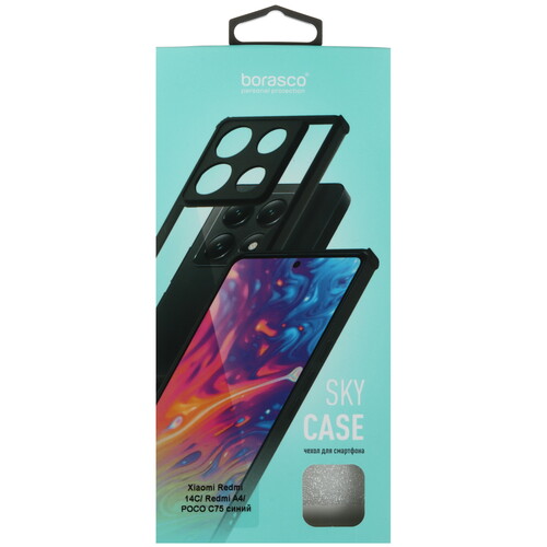 Купить Накладка  BoraSCO Sky Case для POCO C75/ Xiaomi Redmi 14C/ A4 синий/прозрачный  5615196. Характеристики, отзывы и цены в Донецке