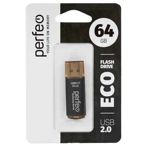 Купить Память USB Flash 64 ГБ Perfeo E04 Economy Series [PF-E04B064ES]  9209199. Характеристики, отзывы и цены в Донецке