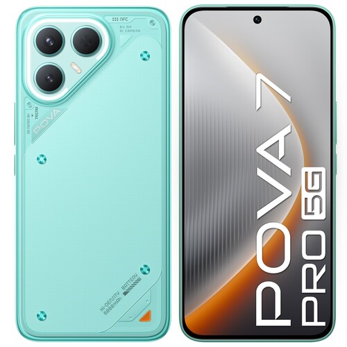 Купить 6.78" Смартфон Tecno POVA 7 Pro 5G 256 ГБ бирюзовый  5633045. Характеристики, отзывы и цены в Донецке