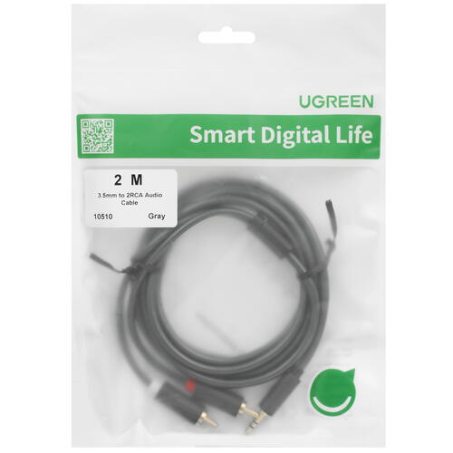 Купить Кабель   Ugreen 3.5 mm jack - RCA x2 черный  5026956. Характеристики, отзывы и цены в Донецке
