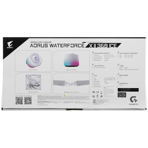 Купить Система охлаждения GIGABYTE AORUS WATERFORCE X II 360 ICE  белая  5464863. Характеристики, отзывы и цены в Донецке