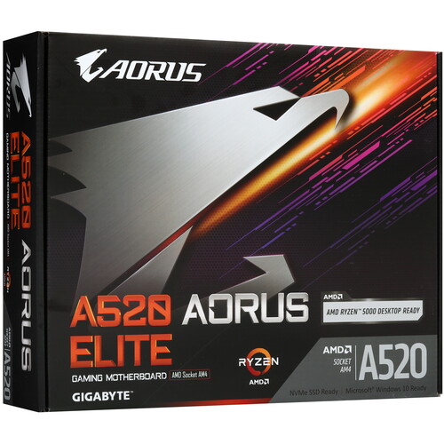 Купить Материнская плата GIGABYTE A520 AORUS ELITE  5622560. Характеристики, отзывы и цены в Донецке