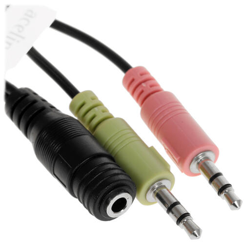 Купить Разветвитель   Aceline 4-pin 3.5 mm jack - 3-pin 3.5 mm jack x2 черный  1380025. Характеристики, отзывы и цены в Донецке
