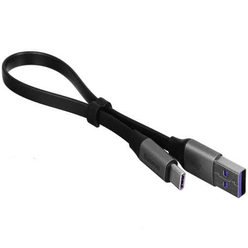 Купить Кабель плоский Baseus USB Type-C - USB 2.0 Type-A черный 0.23 м  5627468. Характеристики, отзывы и цены в Донецке