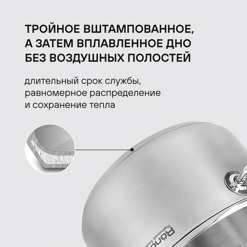 Купить Кастрюля Rondell Akzent RDS-1389 5.1 л 24 см серебристый  9309600. Характеристики, отзывы и цены в Донецке