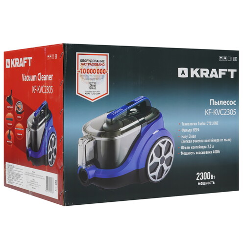 Купить Пылесос Kraft KF-KVC2305 синий  9221229. Характеристики, отзывы и цены в Донецке
