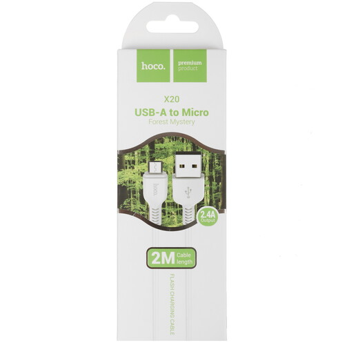 Купить Кабель круглый Hoco micro USB - USB 2.0 Type-A белый 2 м  5470815. Характеристики, отзывы и цены в Донецке