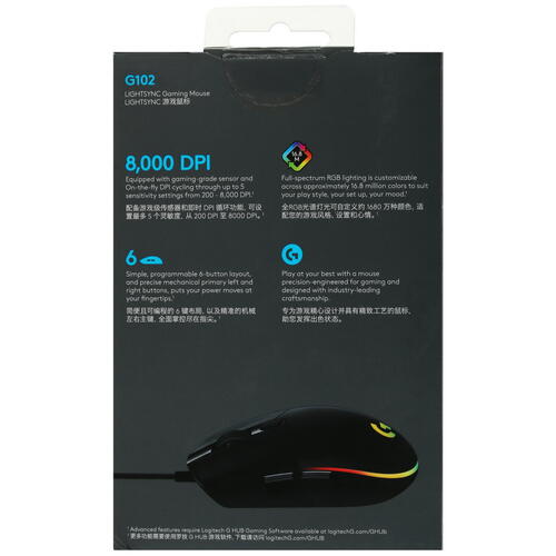 Купить Мышь проводная Logitech G102 LIGHTSYNC  5051193. Характеристики, отзывы и цены в Донецке