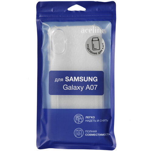 Купить Накладка  Aceline Pocket для Samsung Galaxy A07 прозрачный  9279974. Характеристики, отзывы и цены в Донецке