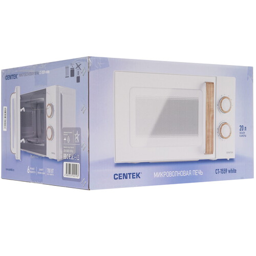 Купить Микроволновая печь Centek CT-1559 белый  9024513. Характеристики, отзывы и цены в Донецке