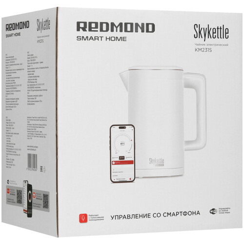 Купить Электрочайник Redmond SkyKettle KM231S белый  9106555. Характеристики, отзывы и цены в Донецке