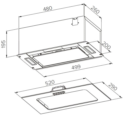Купить Вытяжка полновстраиваемая Meferi INBOX52BK GLASS ULTRA черный/черный  9168720. Характеристики, отзывы и цены в Донецке